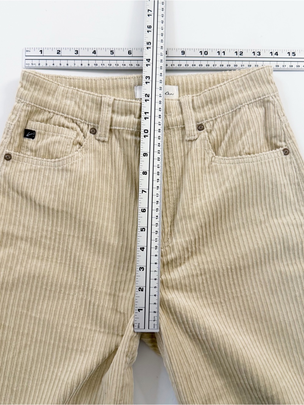 Kancan Buckle BKE Jeans Womens 27 Cream High Rise Straight Corduroy Stretch - Picture 7 of 11